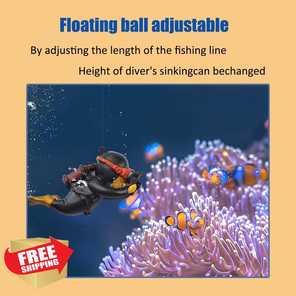 Wonfly Aquarium Decorations 2 Pack, Little Diver Ornament