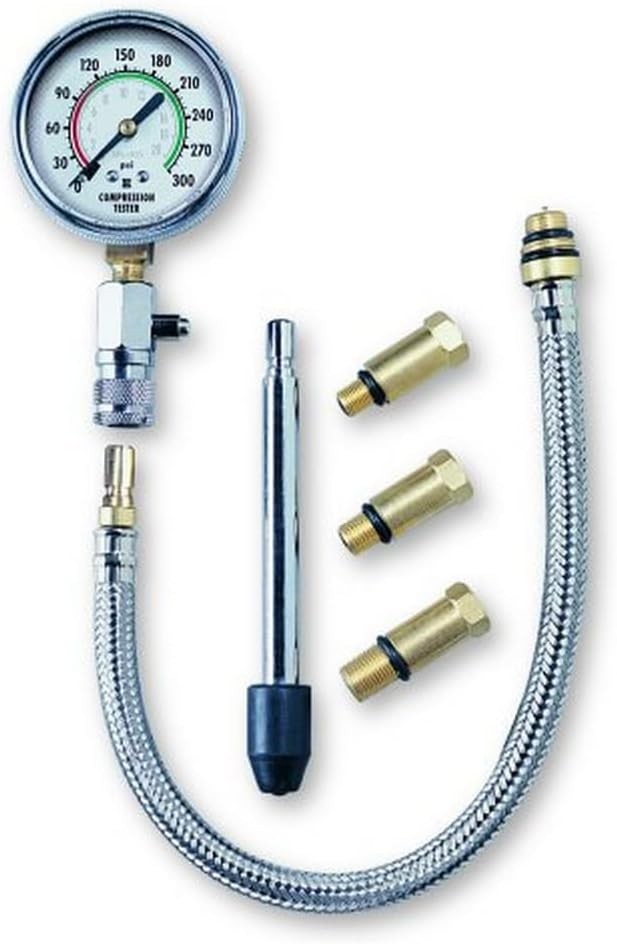6PC 3614 Compression Tester Plus Brass Rubber Stainless Steel Engine Diagnostic