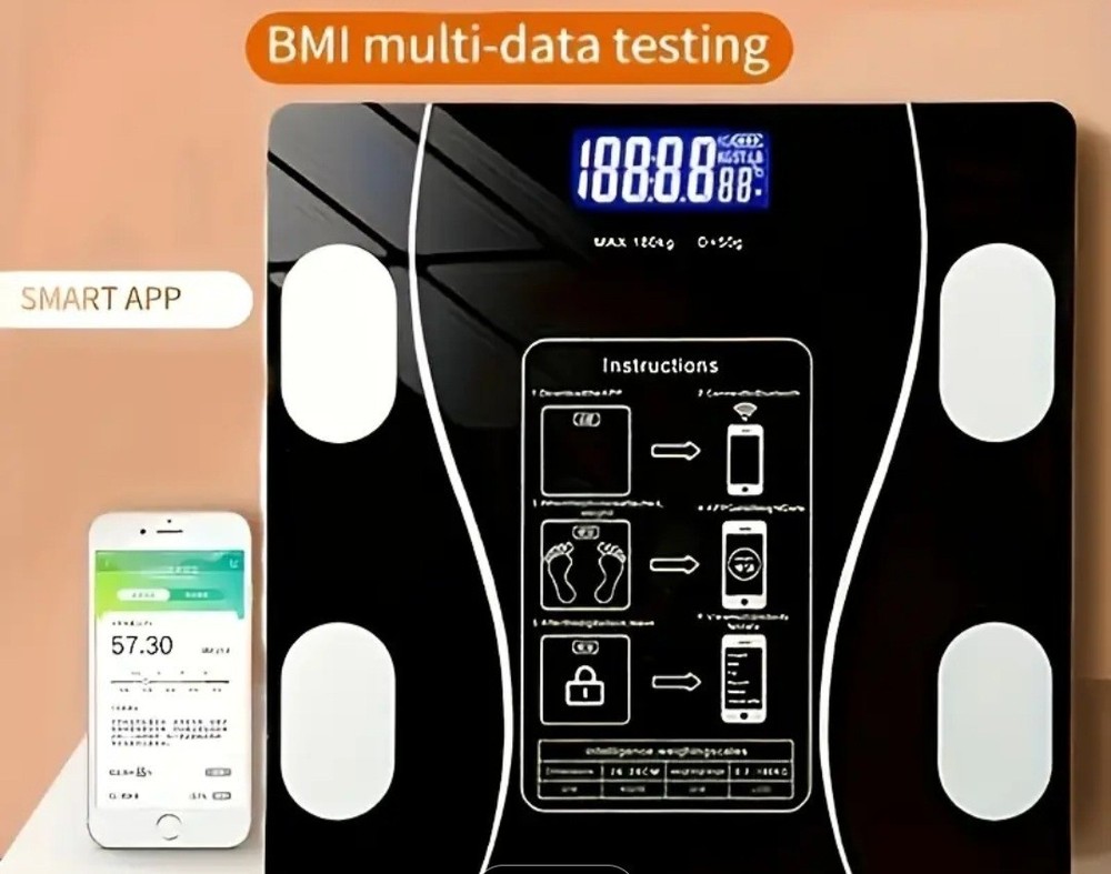 Digital BMI Digital Display Bathroom Scale High Precision Bluetooth W Batteries