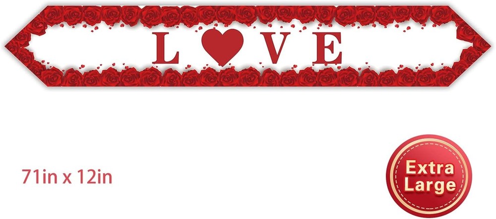 Valentine's Day Red Heart Table Runner & Covers
