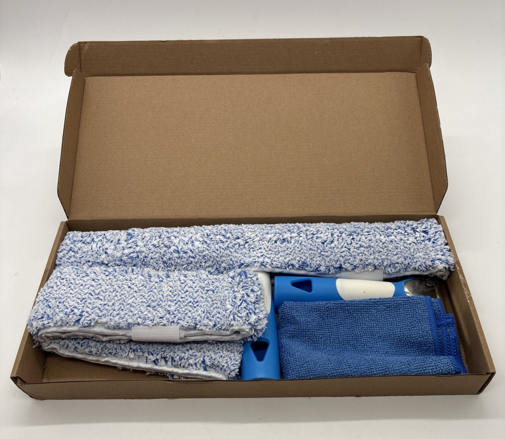 Professional Window Cleaning Kit 14IN, with Silicone Squeegee Blade, Microfib...