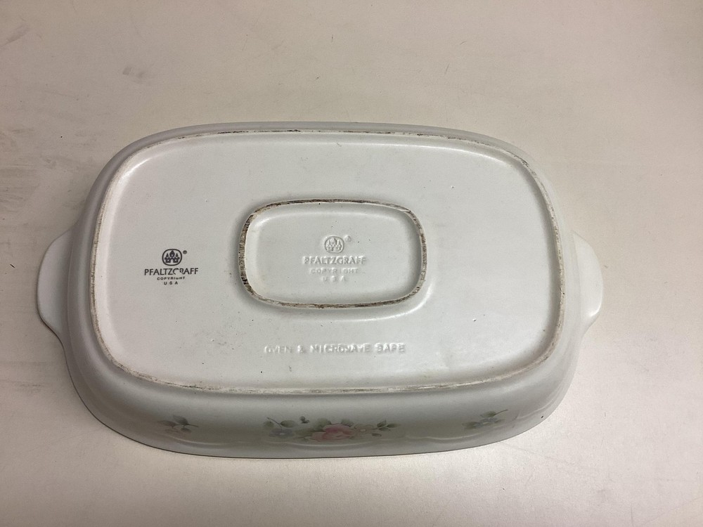 Pfaltzgraff Tea Rose Rectangular Baking Dish Casserole Ovenware USA Floral Pan