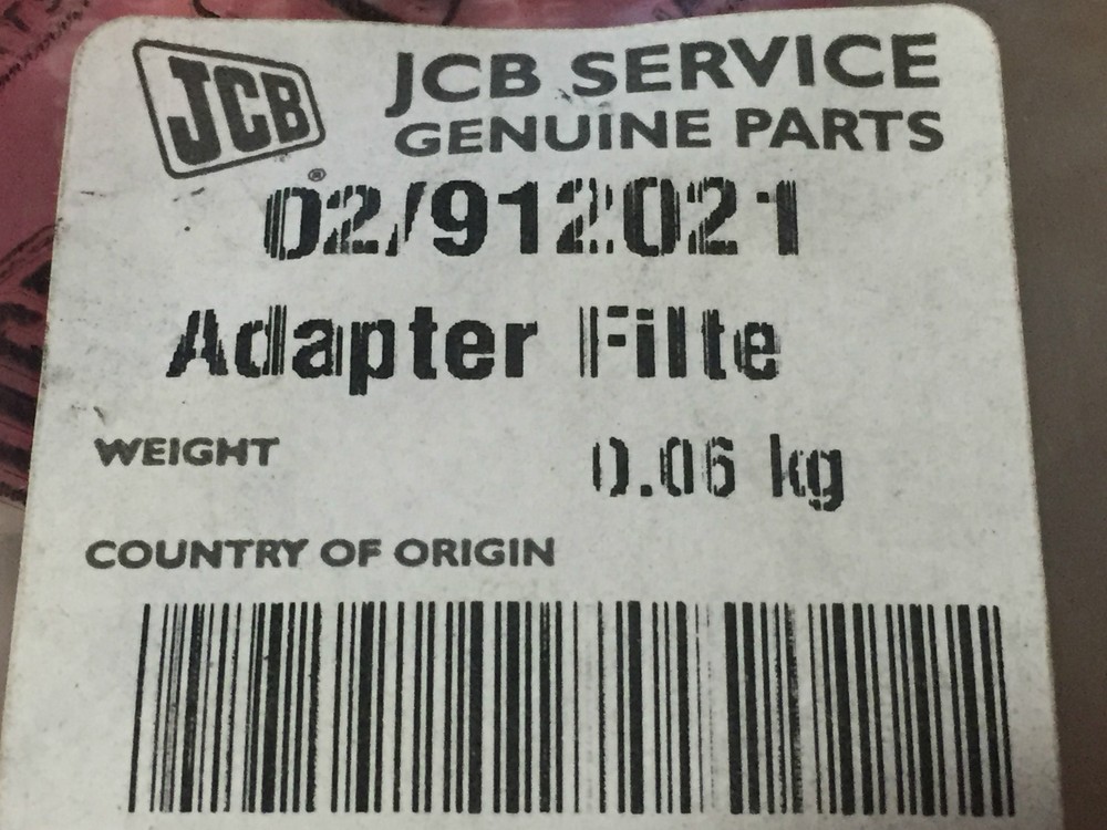 JCB Part Genuine Adapter 02/912021