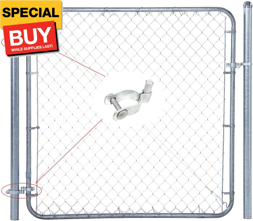 2 Pack Chain Link Fence Gate Post Hinge - Use for Outside Diameter Post/Pipe - G