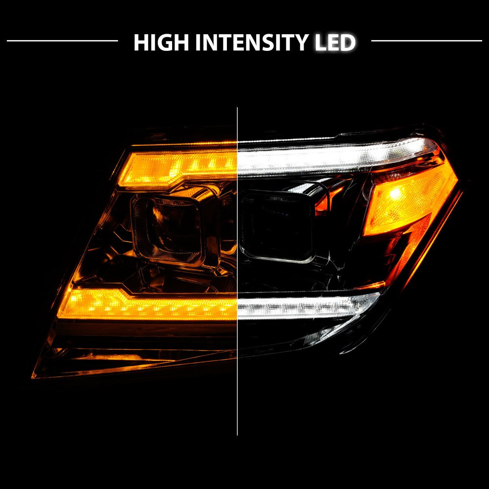 2009-2020 For Frontier LED DRL Switchback Sequential Signal Chrome Headlights