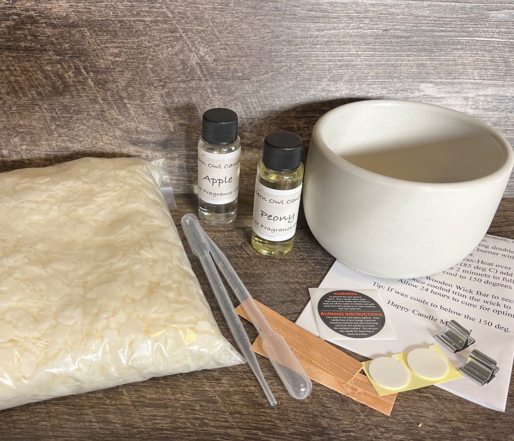 DIY Candle Making Kit, Beginner/Intermediate, Apple/Peony Scents