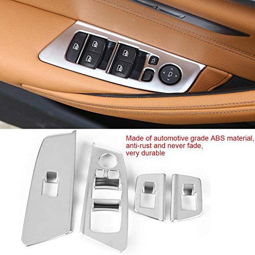 4pcs Window Button Frame, Car Window Button Cover Trim Chromium electroplating