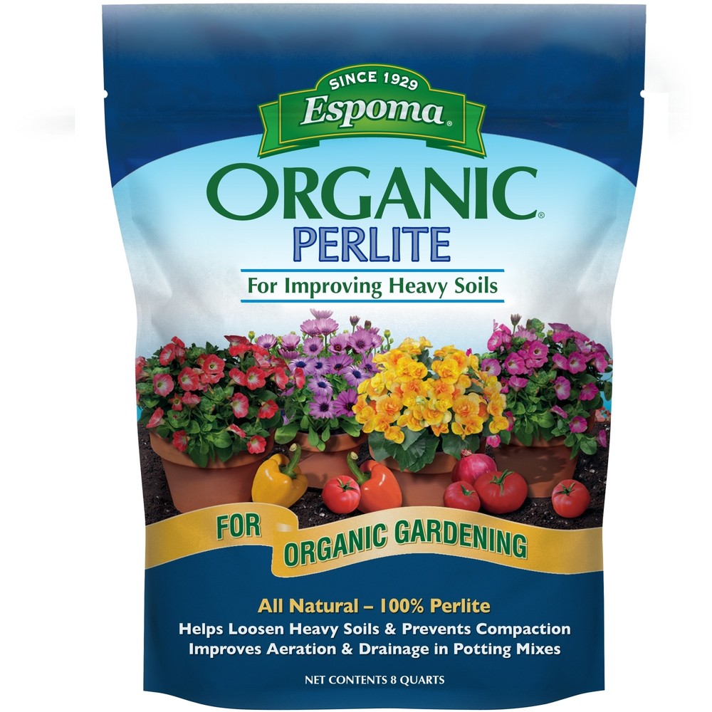 Espoma Organic Perlite for Improving Heavy Soils & Preventing Compaction, 8qt