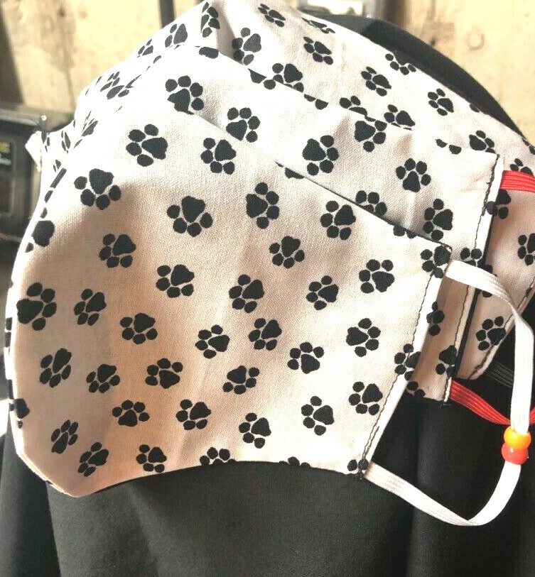 ***Paw Prints*** REVERSIBLE Cotton Face mask (handmade)