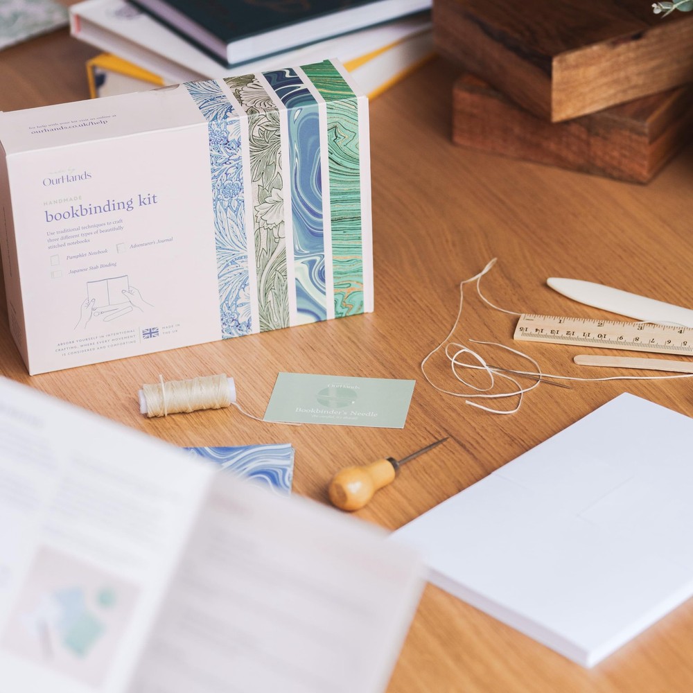 Bookbinding Kit DIY Kit to Create Custom Soft-Cover Notebooks - Includes Mate...