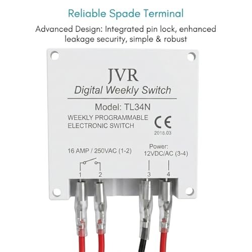 Programmable 12V Timer Switch - DC/AC/Solar Battery Relay, Auto On/Off Control