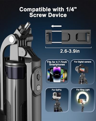 71" iPhone Tripod with Light - Lighted Tripod for iPhone