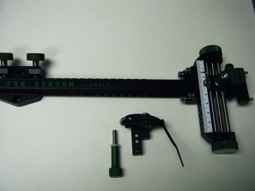 4" DAVIS TARGET SIGHT- Double Knob -Black/Green knobs-