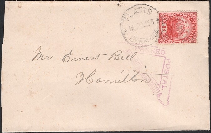 BERMUDA, 1915. Censor Cover 42, Flatts - Hamilton