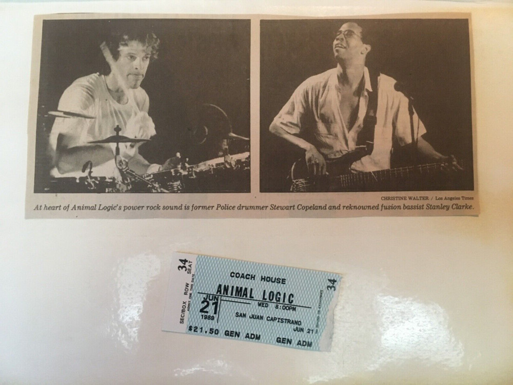 Animal Logic  Concert Ticket Stub 1989