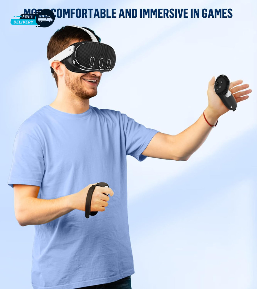 Silicone Cover Set Compatible with Meta/Oculus Quest 3 Accessories Controller