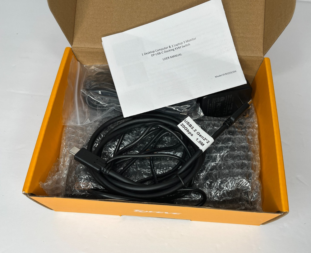 USB C DP KVM Switch 2 Computers 3 Monitors,4K/1080P@60Hz MST KVM Switch for 1 PC