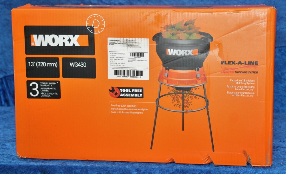 Worx 13 Amp Electric Leaf Mulcher 100% Authentic NEW
