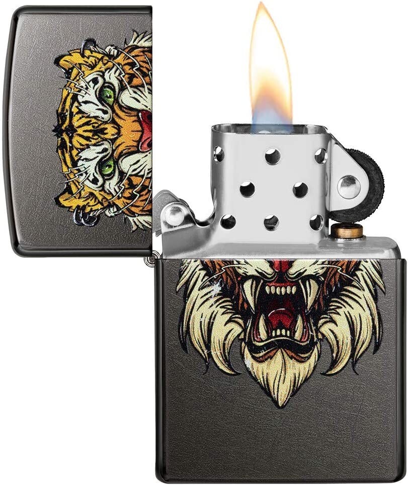 Zippo Sabretooth Tattoo Design Gray 49263