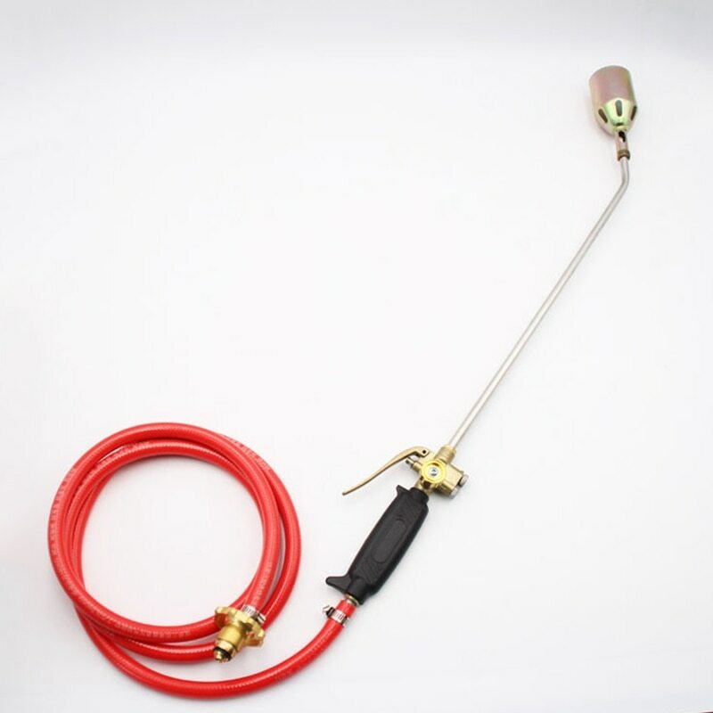 Propane torch weed burner, three valve blowing torch with hose adjustable flame