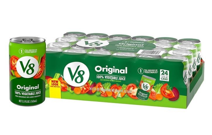 V8 Original 100% Vegetable Juice, 5.5 fl oz Can (24 Pack)