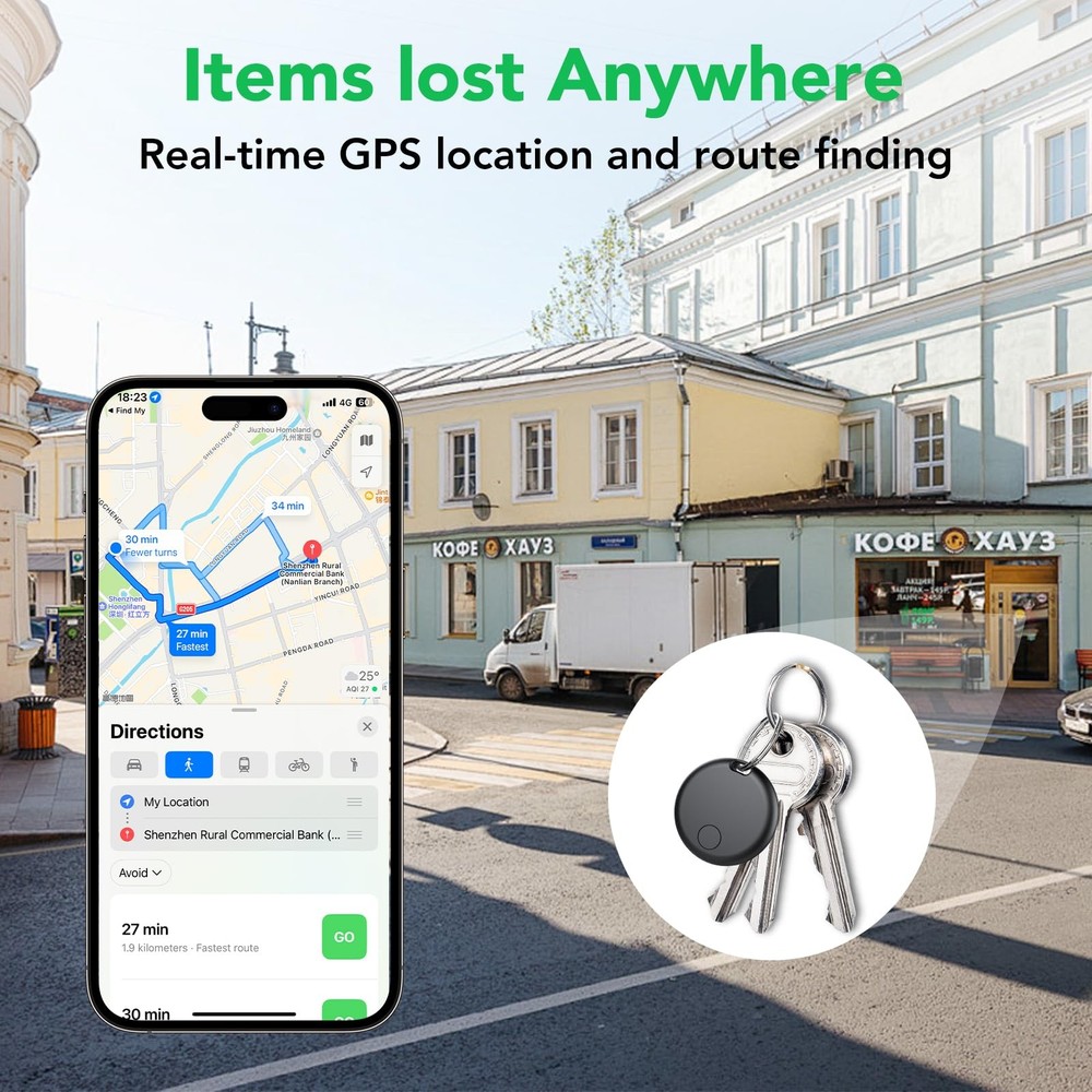 Air Tracker Tags4 Pack Smart Bluetooth Tracker, Item Finder Works with Apple ...