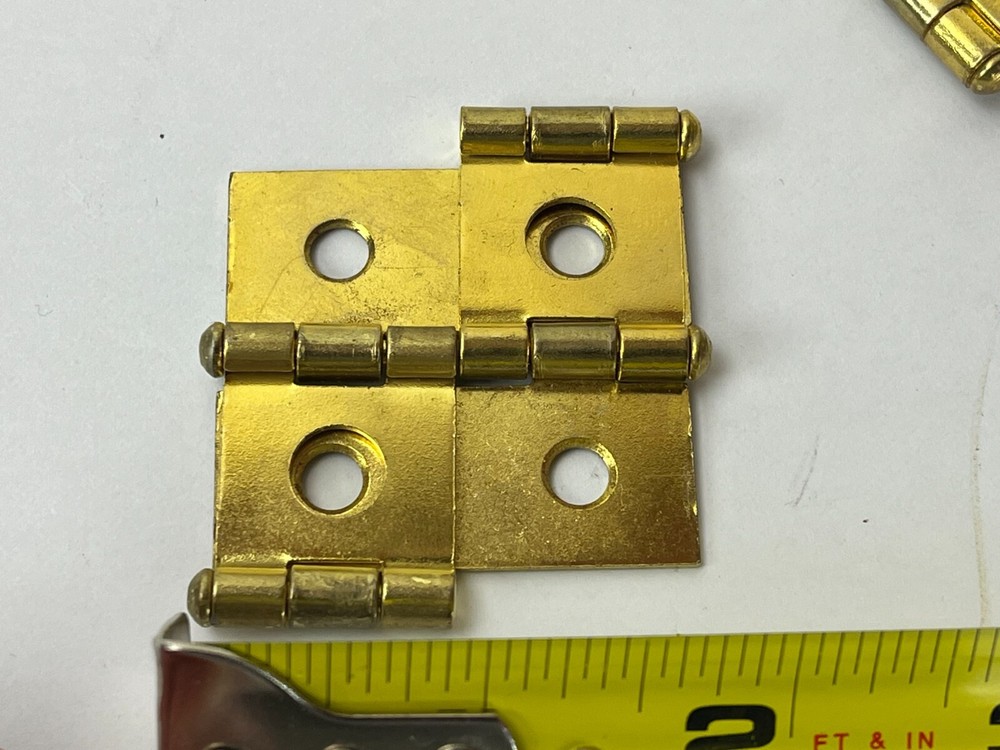 Set 4 Brass Cabinet window Shutter Hinge 2 x 2" Some screws Salvage Hardware
