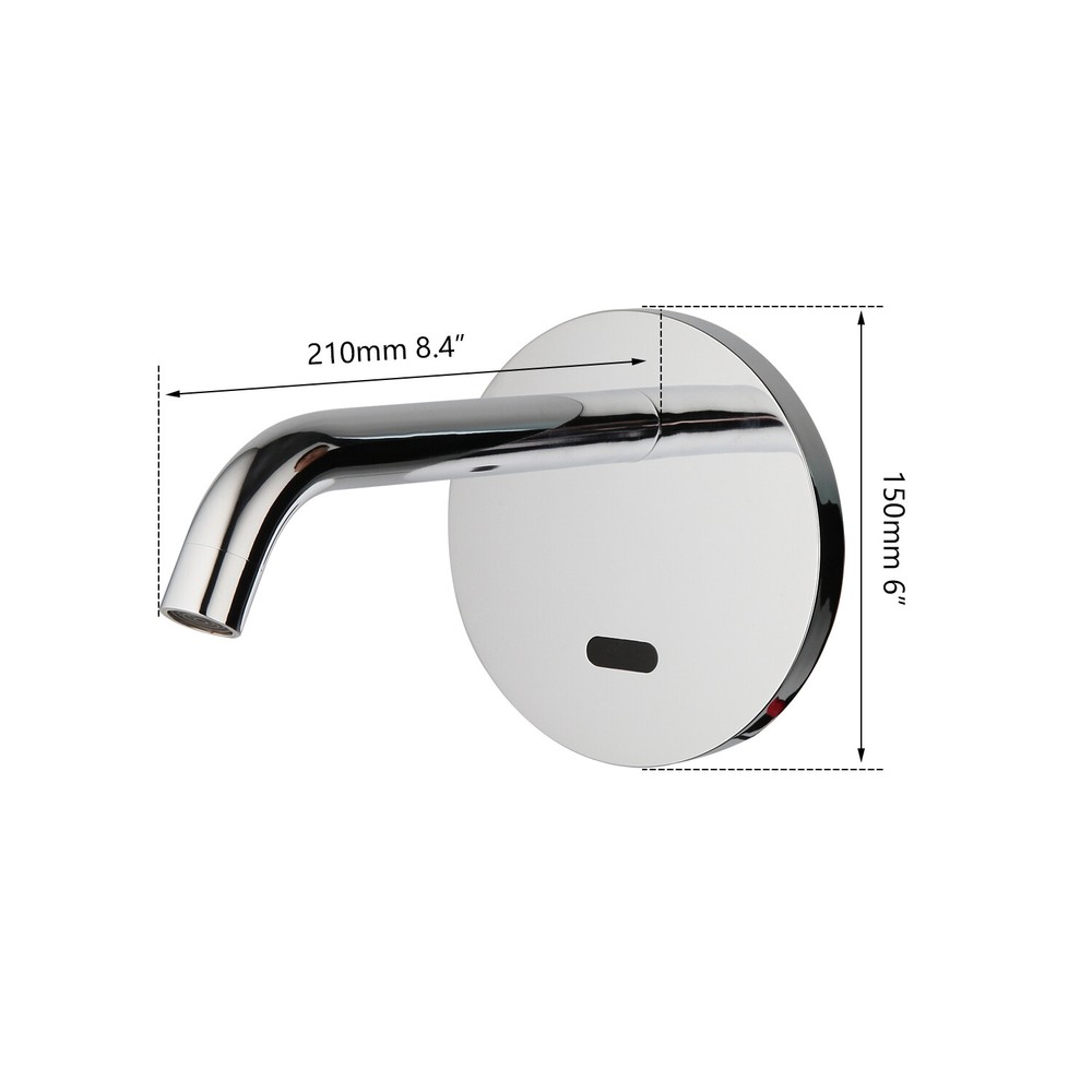 Wall Mount Touchless Bathroom Sink Automatic Sensor Faucet Cold Water Only Taps