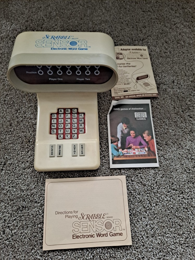 Vintage Scrabble Sensor Electronic Game 1978 Original Box Complete Tested