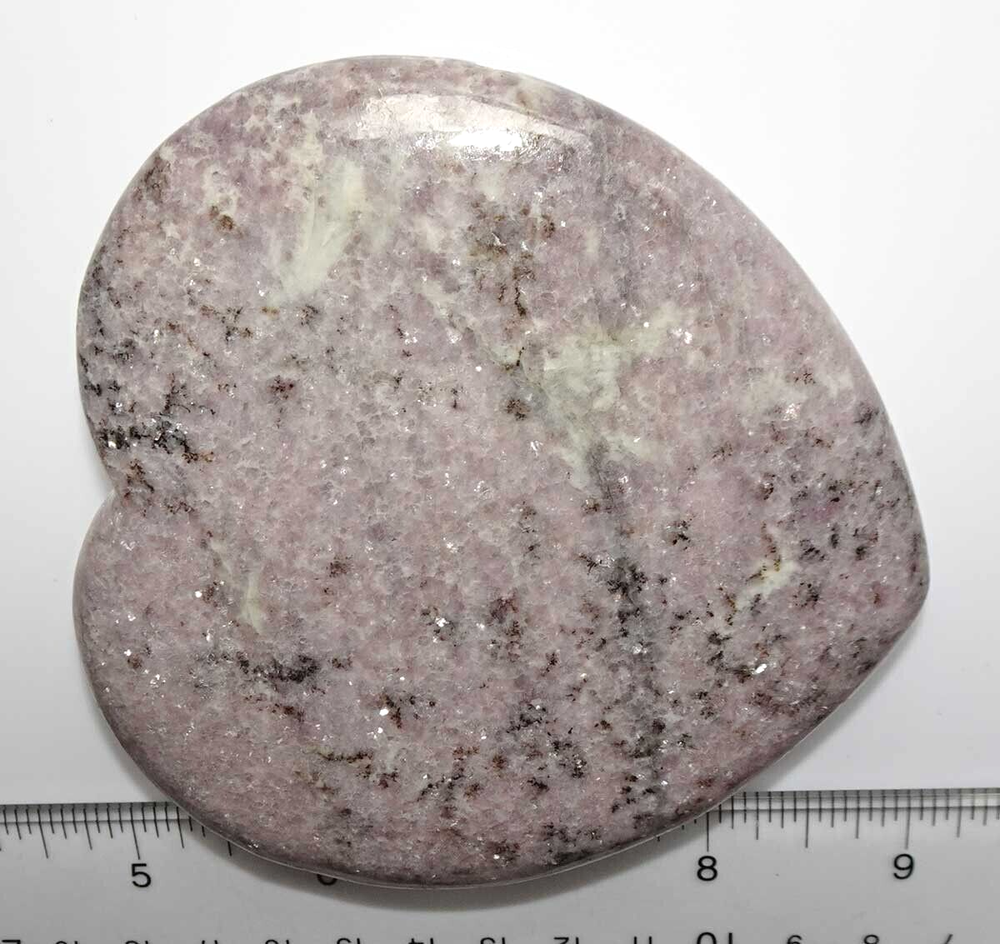 Lepidolite Large Heart Stone sc477