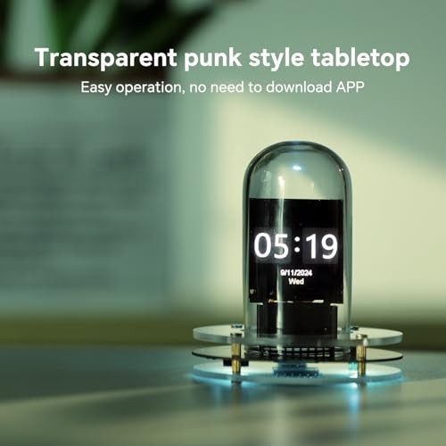 Nixie Tube Clock Mini IPS Clock, Multiple time Modes, WiFi Timing, Acrylic