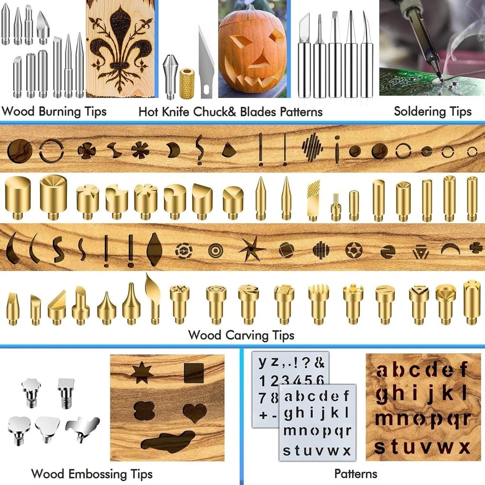 Creative Wood Burning Kit with Heat Resistant Handle and 137 Assorted Components