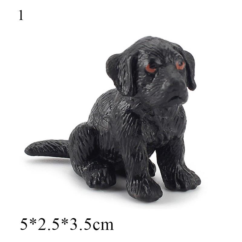 Mini Solid PVC Dog Model Hand Painted Simulation Animal Ornament Home Decor
