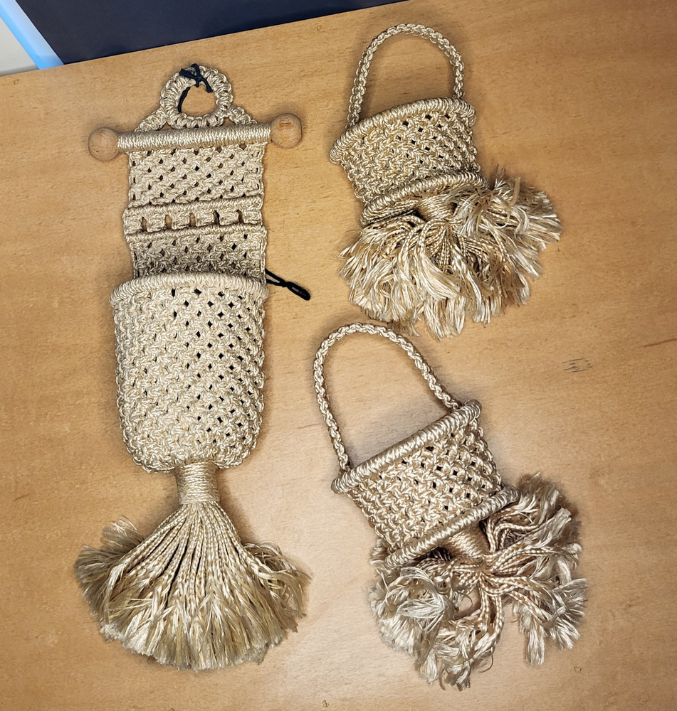 Mini macrame wall pockets- set of 3