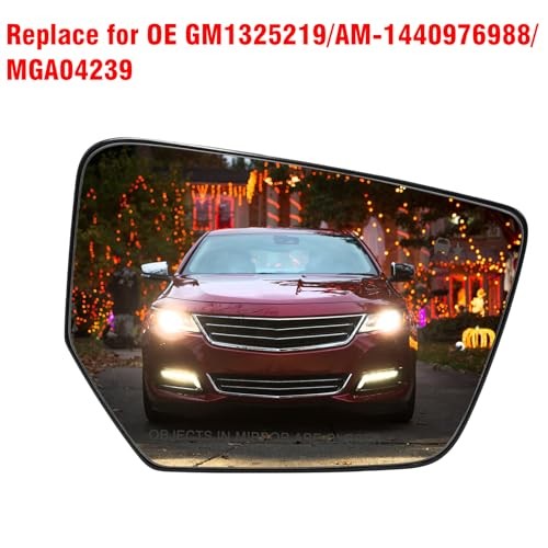 Compatible Chevy Impala Side Mirror Glass Right Passenger Side 2014-2020
