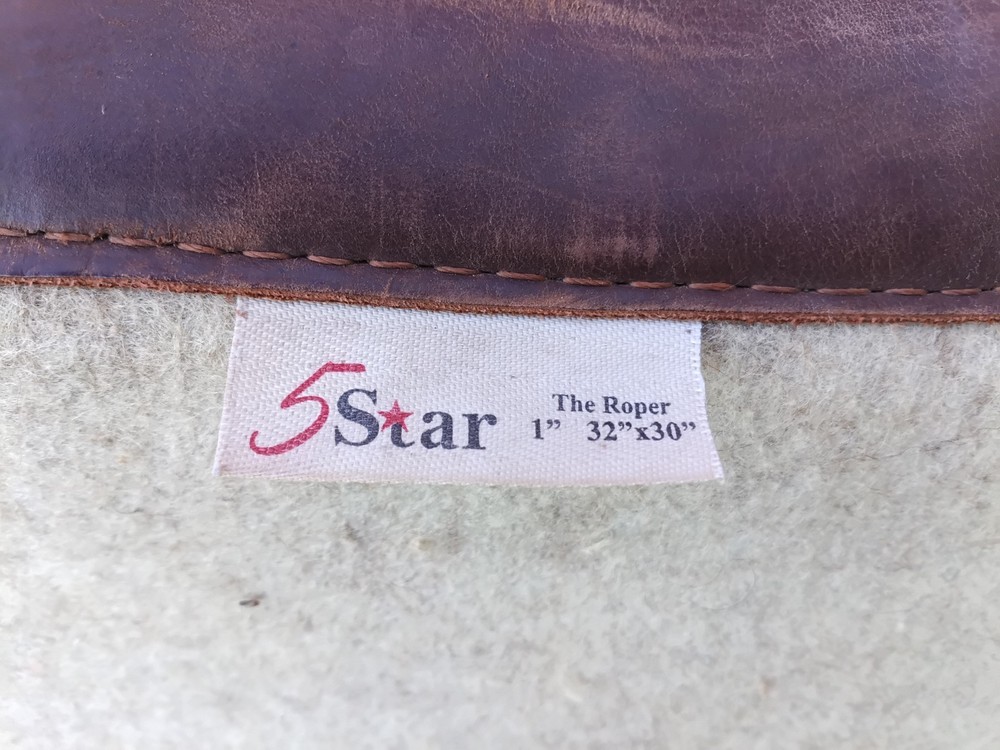 5 Star Roper Saddle Pad 32x30 1" Thick 100% Wool