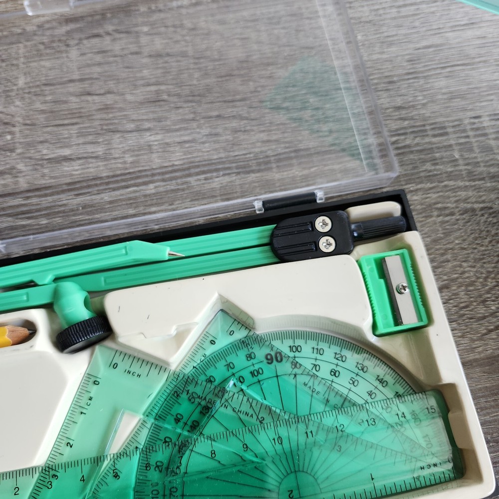 Maped Study Geometry 10 Piece Green Set, In Carry Case