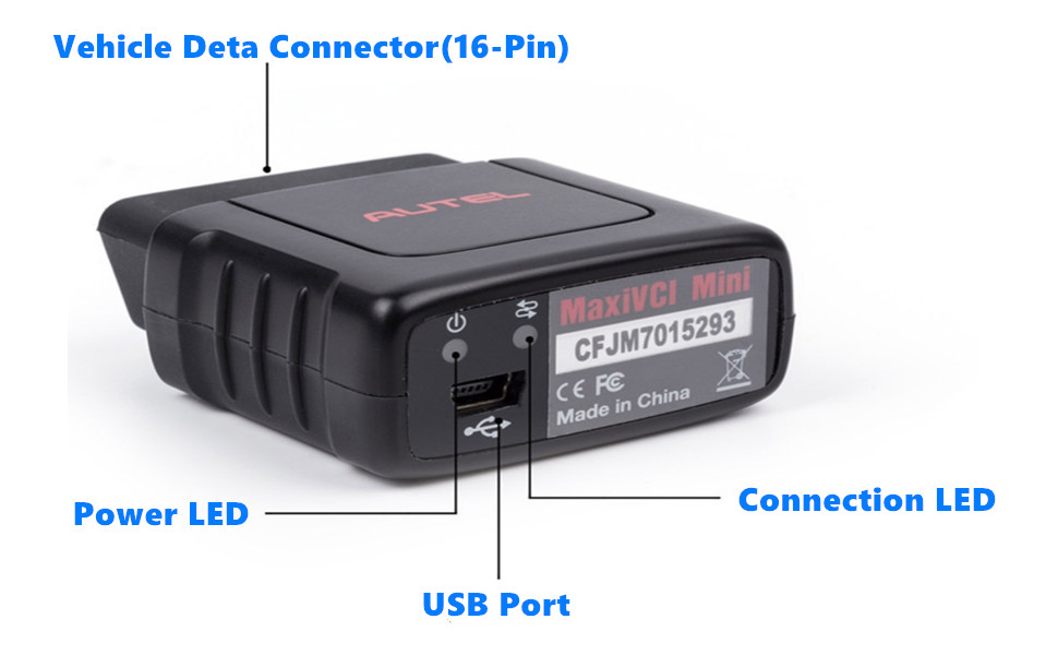 New Autel MaxiVCIMini Bluetooth VCI Mini Diagnostic Interface Wireless Connector