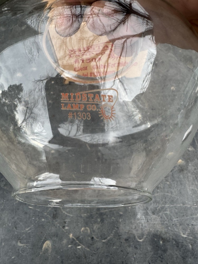 MIDSTATE LAMP CO. Glass Globe