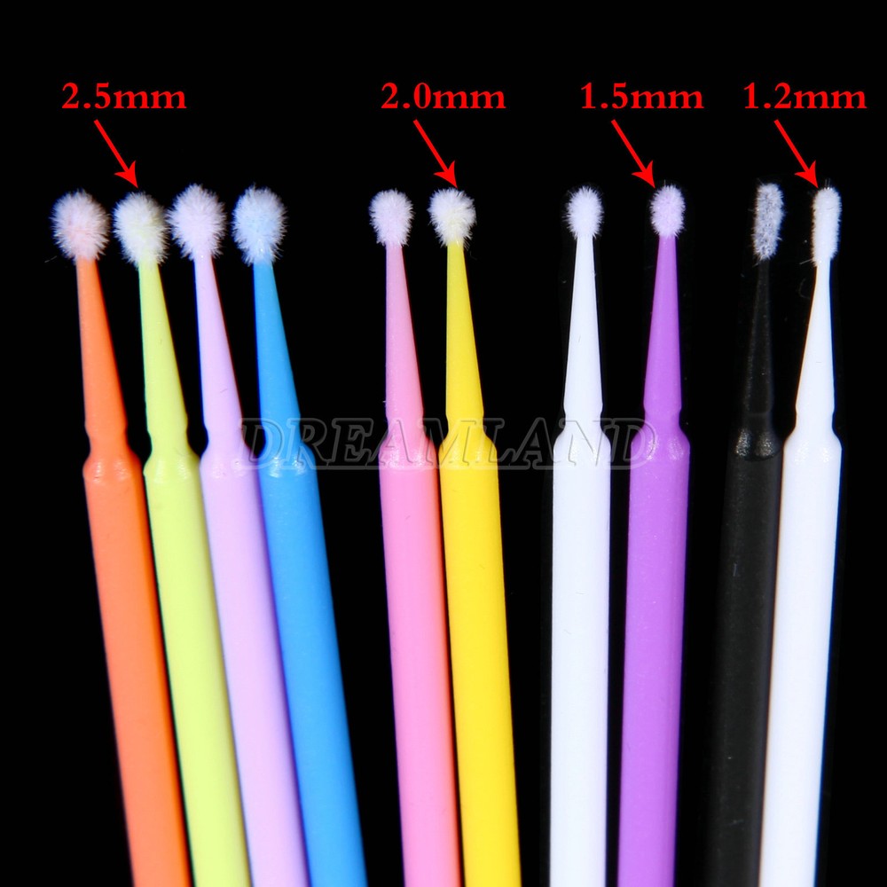 Disposable Micro Brushes for Dental & Eyelash Use - Medium, 100pcs