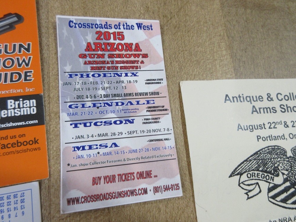 4 memorabilia items from 4 different gun shows in 2015 (w5)