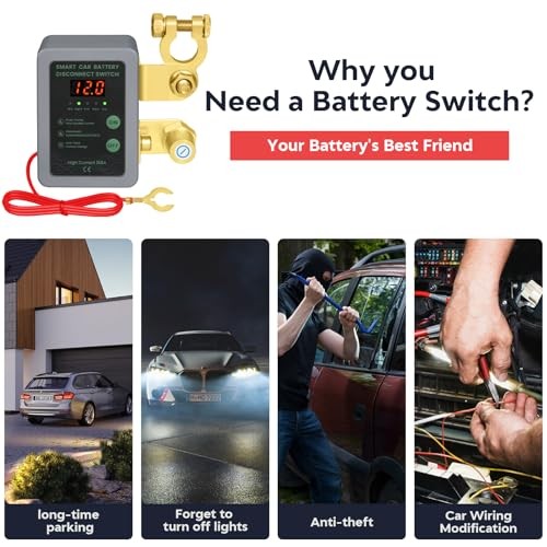 Kill Switch for Car - 12V Remote Battery Disconnect Switch Smart with LED
