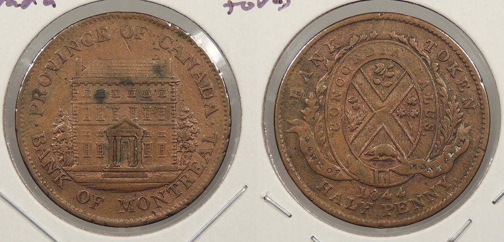 CANADA Lower Canada 1844 Halfpenny Token #WC80650