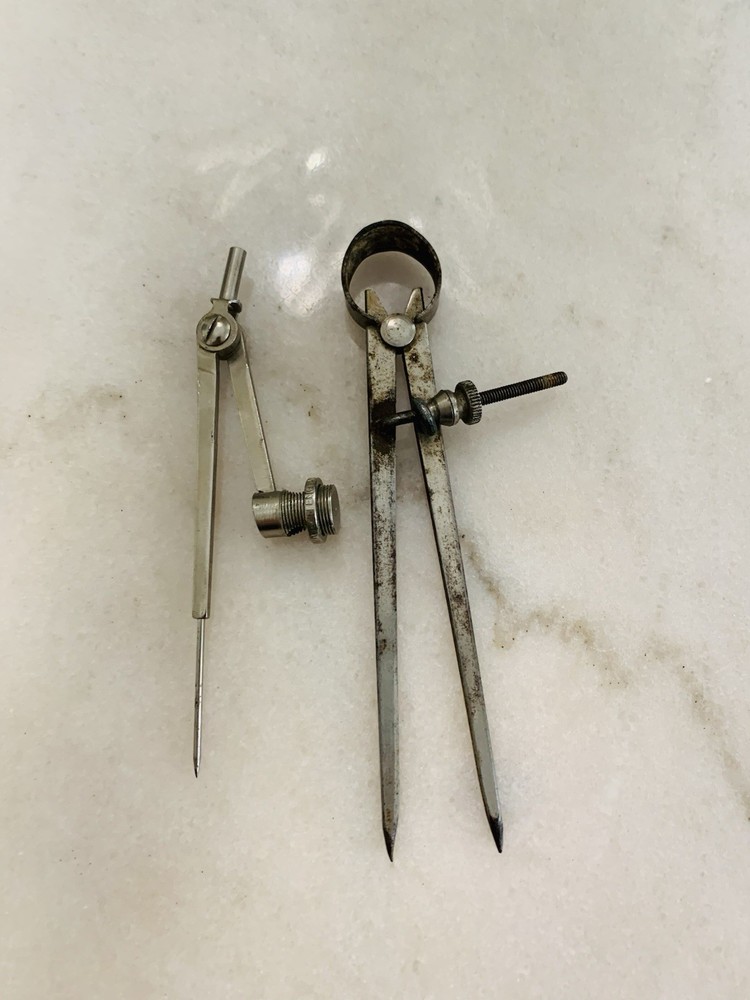 Drafting Compass And Geometry Rounder Vintage Used