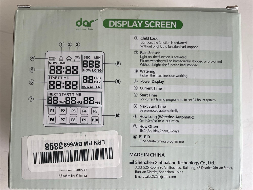 Automatic Garden Watering Timer Irrigation Controller Rain Sensor for Sprinkler