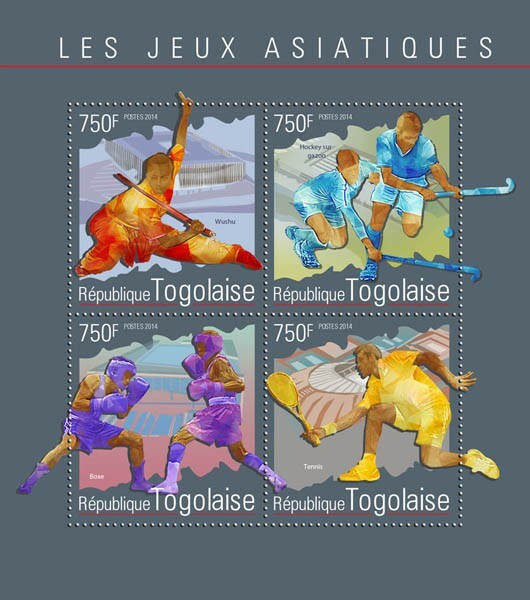 2014 TOGO MNH. ASIAN GAMES   |  Y&T Code: 4166-4169  |  Michel Code: 6384-6387