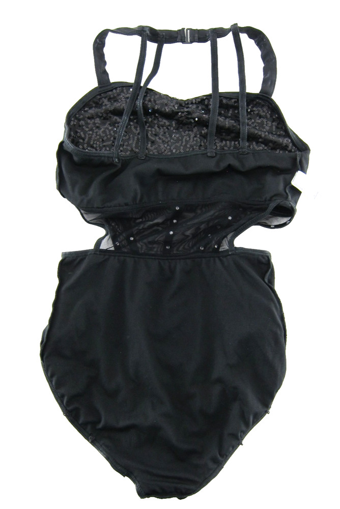 Balera Black Stretch Diamond Sequin Team Performance Dance Suit Size MA