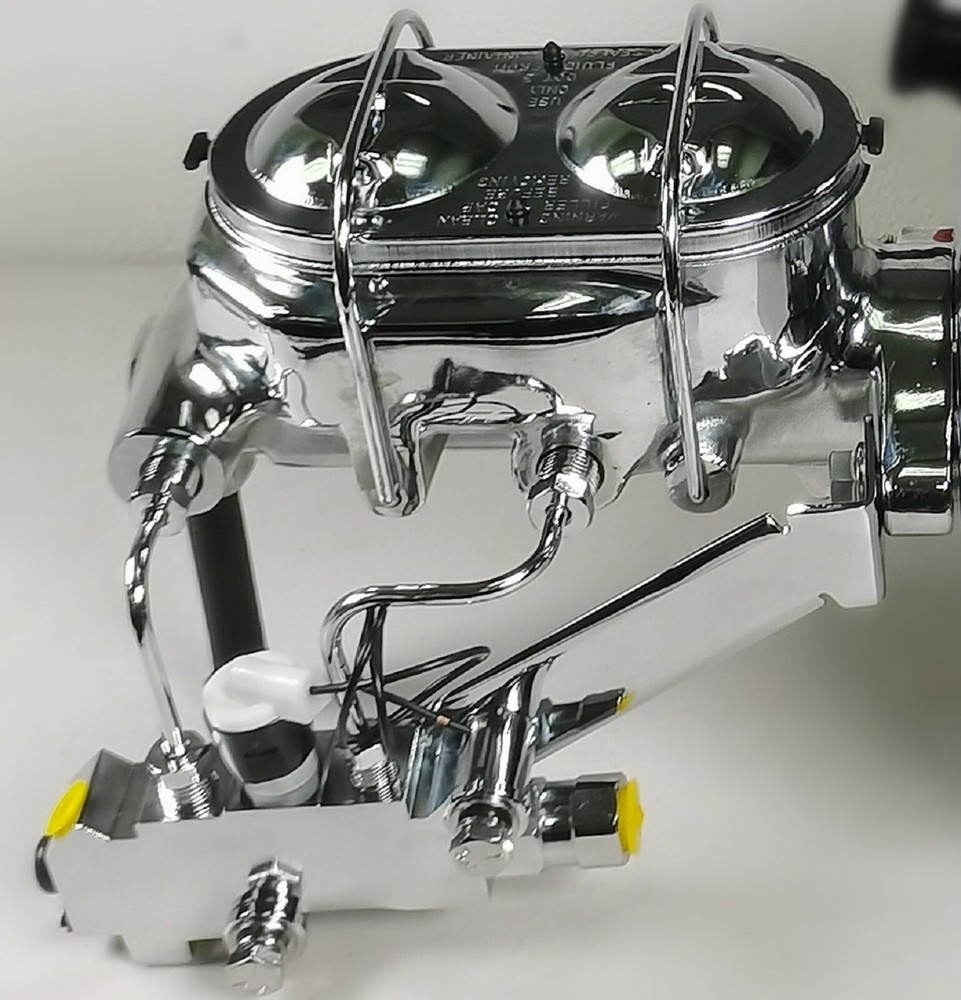 New Universal Chrome Master Cylinder 1" Bore, Disc Disc Proportioning Valve Kit