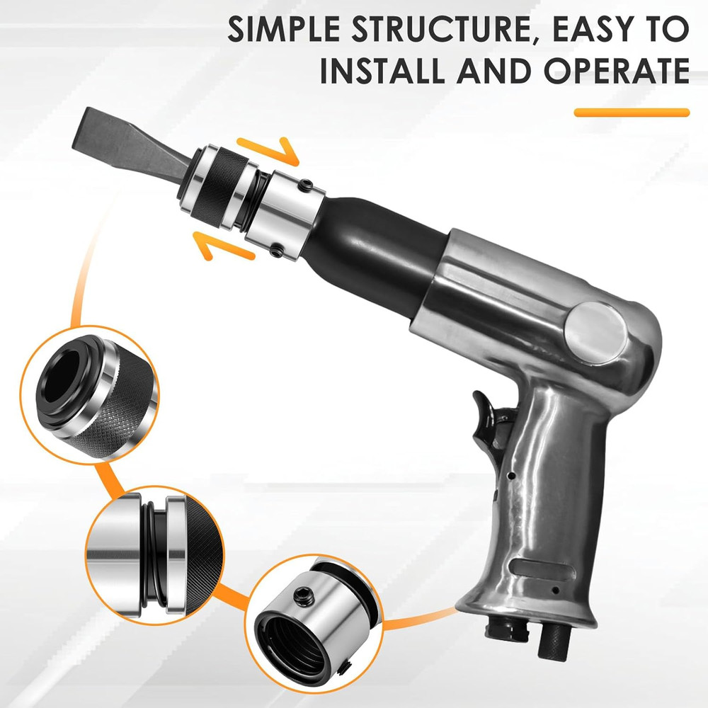 Quick Change Chisel Retainer, Air Hammer Retaining Quick Chuck Attachments, A...