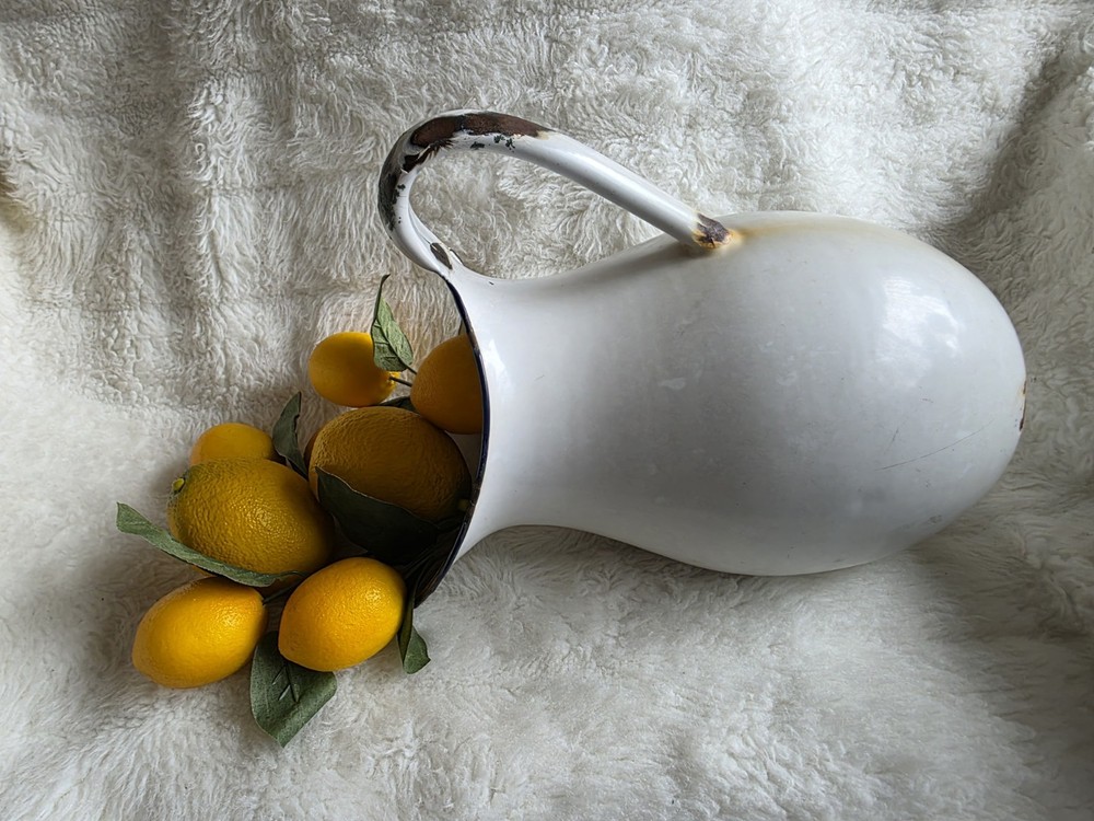 White Rust Aluminum Pitcher - Home Art